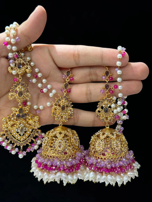 Noratan jhumke tika